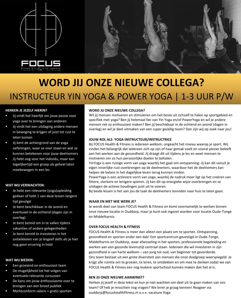 Vacature Yoga